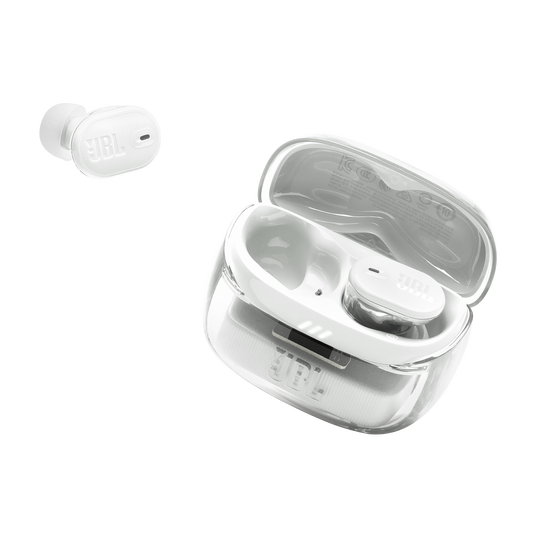 JBL Tune Buds 2 Ghost Edition - Ghost White - True Wireless Noise Cancelling Earbuds - Detailshot 2